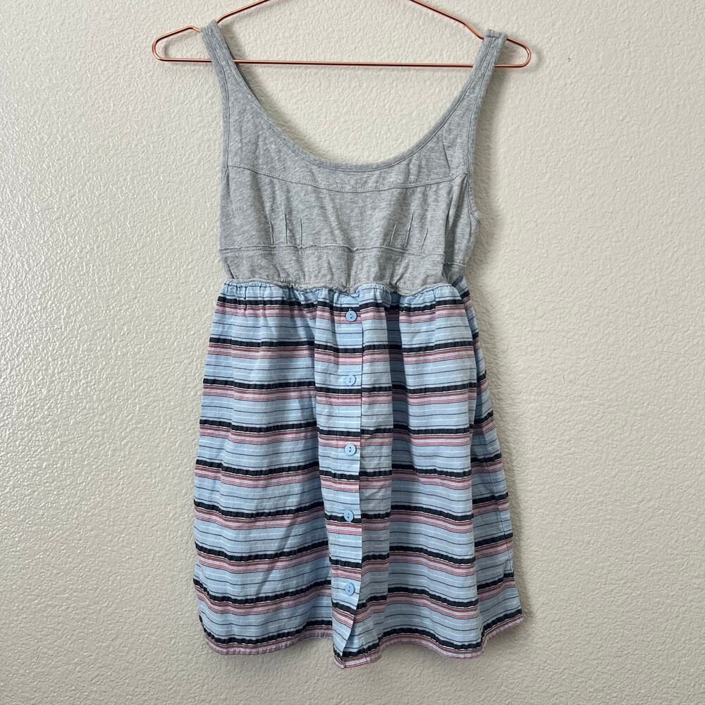 Mossimo Supply Co gray red white and blue stripe mini dress